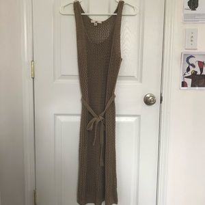 Nude Knit Dress Tie Waist